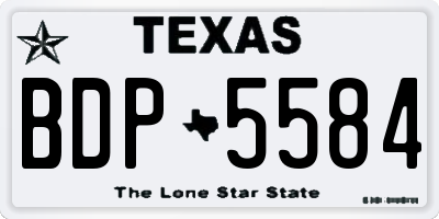 TX license plate BDP5584