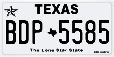 TX license plate BDP5585