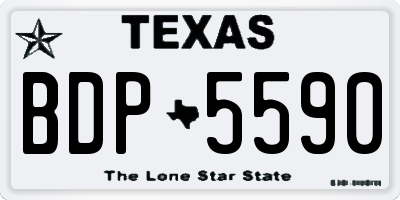 TX license plate BDP5590
