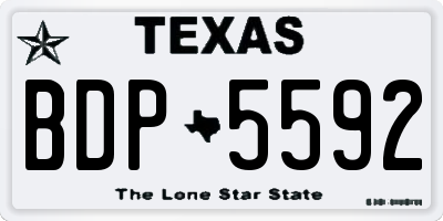 TX license plate BDP5592