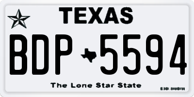 TX license plate BDP5594