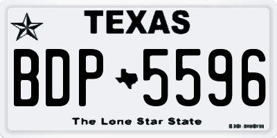 TX license plate BDP5596