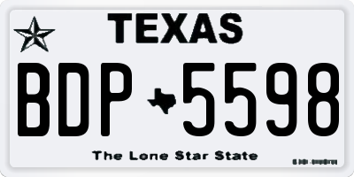 TX license plate BDP5598