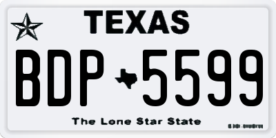 TX license plate BDP5599