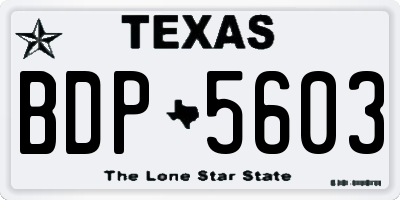 TX license plate BDP5603