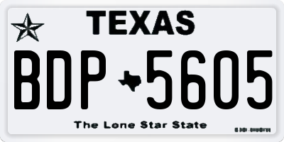 TX license plate BDP5605