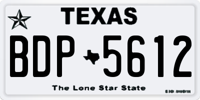 TX license plate BDP5612