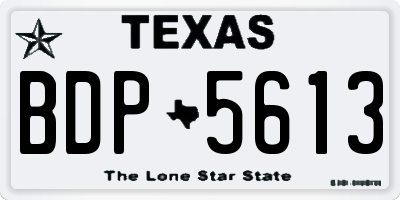 TX license plate BDP5613