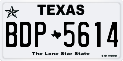 TX license plate BDP5614