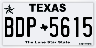 TX license plate BDP5615