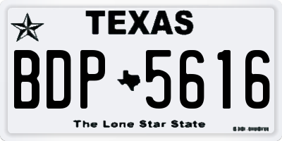 TX license plate BDP5616