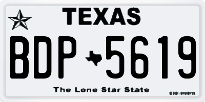 TX license plate BDP5619