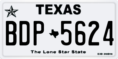 TX license plate BDP5624