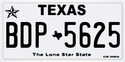 TX license plate BDP5625