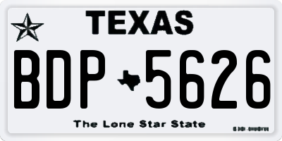 TX license plate BDP5626