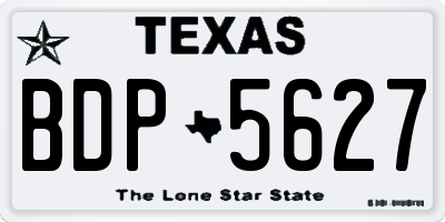 TX license plate BDP5627
