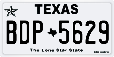TX license plate BDP5629
