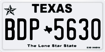 TX license plate BDP5630
