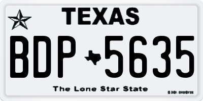TX license plate BDP5635