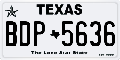 TX license plate BDP5636