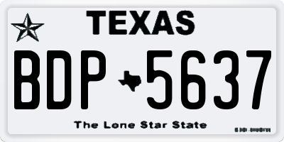 TX license plate BDP5637