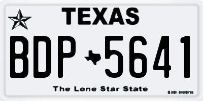 TX license plate BDP5641