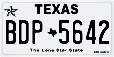 TX license plate BDP5642