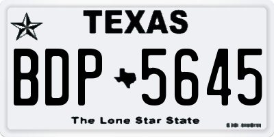 TX license plate BDP5645