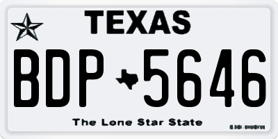 TX license plate BDP5646