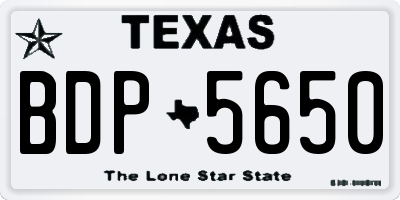 TX license plate BDP5650