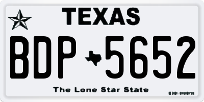 TX license plate BDP5652