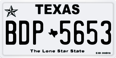 TX license plate BDP5653