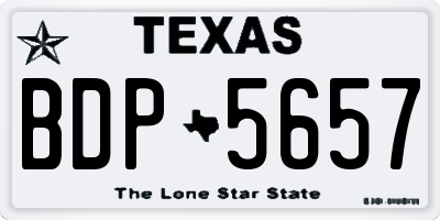 TX license plate BDP5657