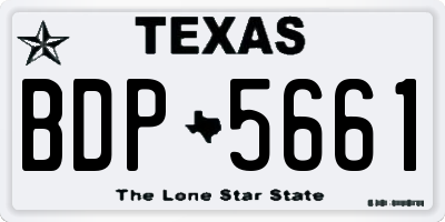 TX license plate BDP5661