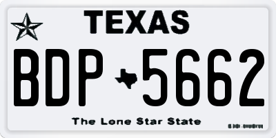 TX license plate BDP5662