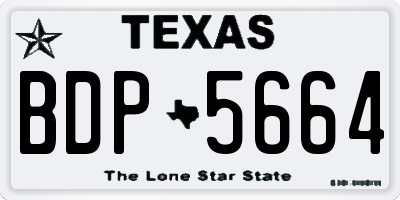 TX license plate BDP5664