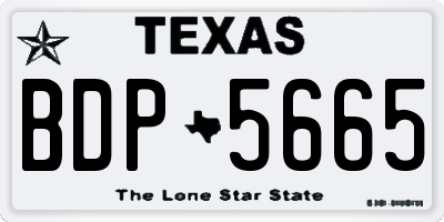TX license plate BDP5665