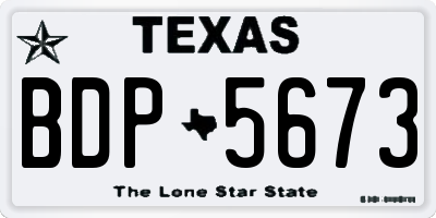 TX license plate BDP5673