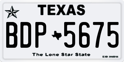 TX license plate BDP5675