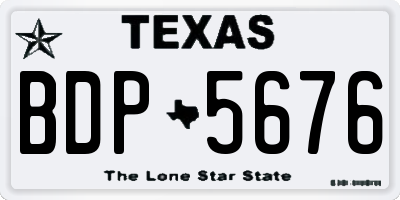 TX license plate BDP5676