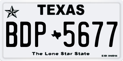 TX license plate BDP5677