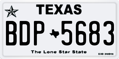 TX license plate BDP5683