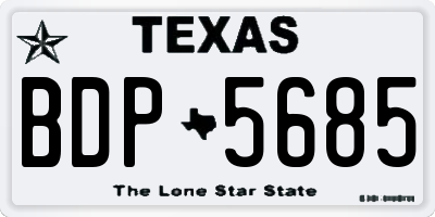 TX license plate BDP5685