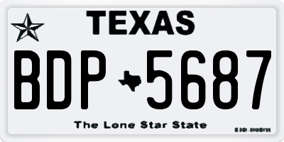 TX license plate BDP5687