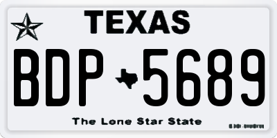 TX license plate BDP5689