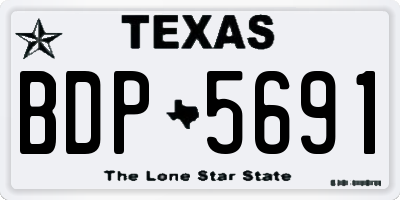 TX license plate BDP5691