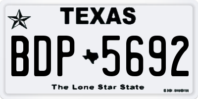 TX license plate BDP5692