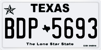 TX license plate BDP5693