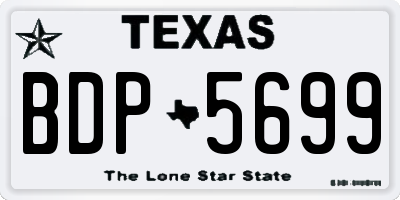 TX license plate BDP5699