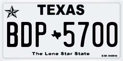 TX license plate BDP5700